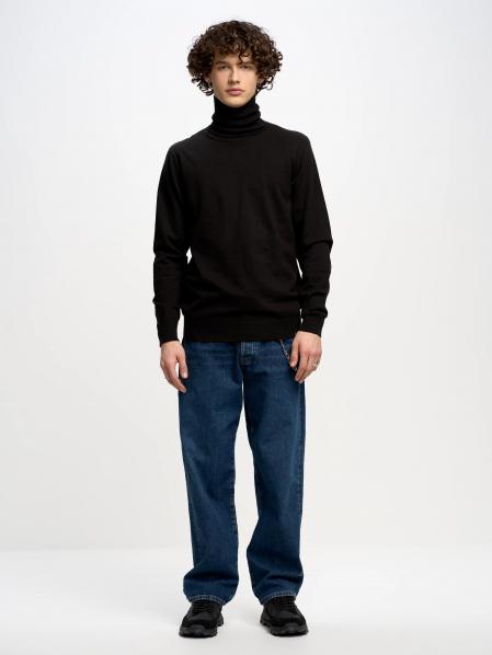 Sweter męski z golfem czarny Charis 906