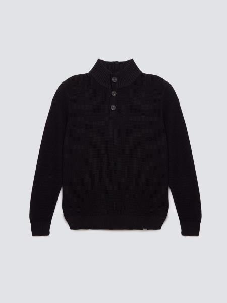 Sweter męski ze stójką czarny Neroni 906