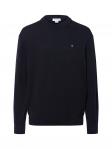 Calvin Klein Jeans Męski sweter z cienkiej dzianiny Mężczyźni Bawełna czarny jednolity, L