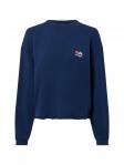 American vintage Bluza damska Kobiety Bawełna niebieski jednolity, L