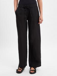 MAC Lniane spodnie - Chiara Belt Kobiety len czarny jednolity, 38-32