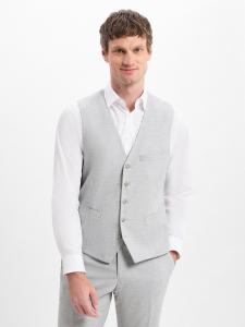Finshley & Harding Męska kamizelka modułowa - Max Mężczyźni Modern Fit wiskoza szary wzorzysty, 52