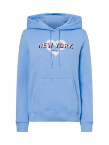 Tommy Jeans Damski sweter z kapturem Kobiety Bawełna niebieski jednolity, S