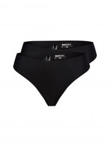 Snocks Stringi w 2-paku Kobiety czarny jednolity, L