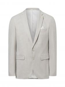 Finshley & Harding London Męska kurtka modułowa Mężczyźni Slim Fit beżowy wypukły wzór tkaniny, 50