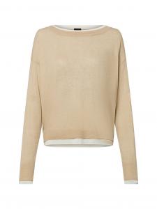 BOSS Sweter damski z zawartością alpaki - Femok Kobiety Acetat beżowy jednolity, S