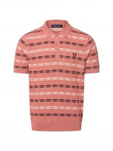Fred Perry Męska koszulka polo Mężczyźni Bawełna różowy|wielokolorowy w kratkę, M