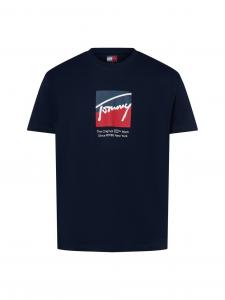 Tommy Jeans Koszulka męska Mężczyźni Bawełna niebieski nadruk, XXL