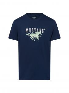 Mustang Koszulka męska - Austin Mężczyźni Bawełna niebieski nadruk, S
