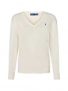 Polo Ralph Lauren Sweter damski z dzianiny Kobiety Bawełna biały jednolity, XS