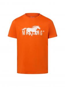 Mustang Koszulka męska - Austin Mężczyźni Bawełna pomarańczowy nadruk, XL