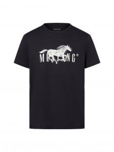 Mustang Koszulka męska - Austin Mężczyźni Bawełna czarny nadruk, XXL