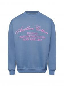 Another Cotton Lab Bluza unisex - Palma Oversized Mężczyźni,Kobiety niebieski nadruk, S