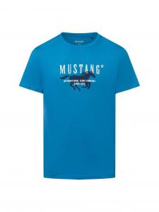 Mustang Koszulka męska - Austin Mężczyźni Bawełna niebieski nadruk, XL