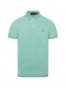 Polo Ralph Lauren Męska koszulka polo Mężczyźni Bawełna zielony jednolity, S