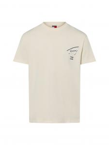 Tommy Jeans Koszulka męska Mężczyźni Bawełna beżowy nadruk, M