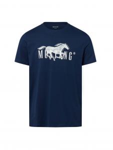 Mustang Koszulka męska - Austin Mężczyźni Bawełna niebieski nadruk, XL