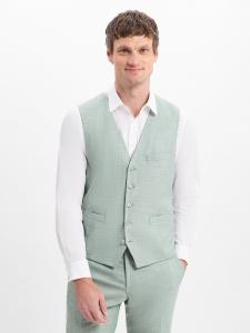Finshley & Harding Męska kamizelka modułowa - Max Mężczyźni Modern Fit wiskoza zielony wzorzysty, 48