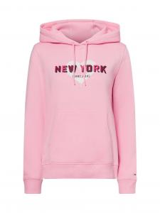Tommy Jeans Damski sweter z kapturem Kobiety Bawełna różowy jednolity, XS