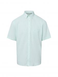 Fynch-Hatton Męska koszula casual z zawartością lnu Mężczyźni Regular Fit len zielony marmurkowy, XL