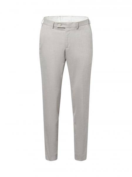 Finshley & Harding London Męskie spodnie garniturowe Mężczyźni Slim Fit beżowy wypukły wzór tkaniny, 52