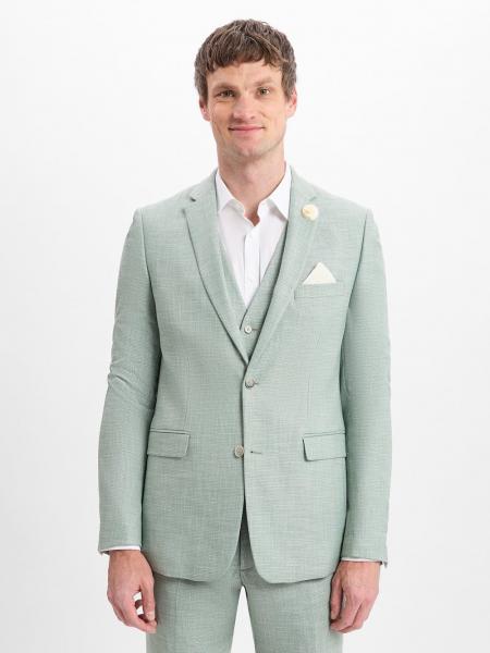 Finshley & Harding Męska kurtka modułowa - Steven Mężczyźni Modern Fit wiskoza zielony wzorzysty, 50