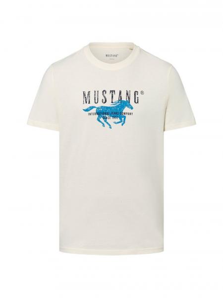 Mustang Koszulka męska - Austin Mężczyźni Bawełna beżowy nadruk, L