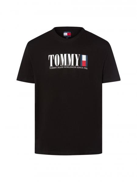 Tommy Jeans Koszulka męska Mężczyźni Bawełna czarny nadruk, XL