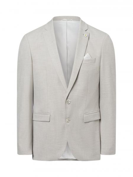 Finshley & Harding London Męska kurtka modułowa Mężczyźni Slim Fit beżowy wypukły wzór tkaniny, 50