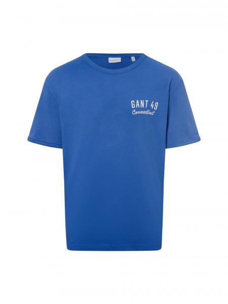 Gant Koszulka męska Mężczyźni Bawełna niebieski jednolity, XXXL