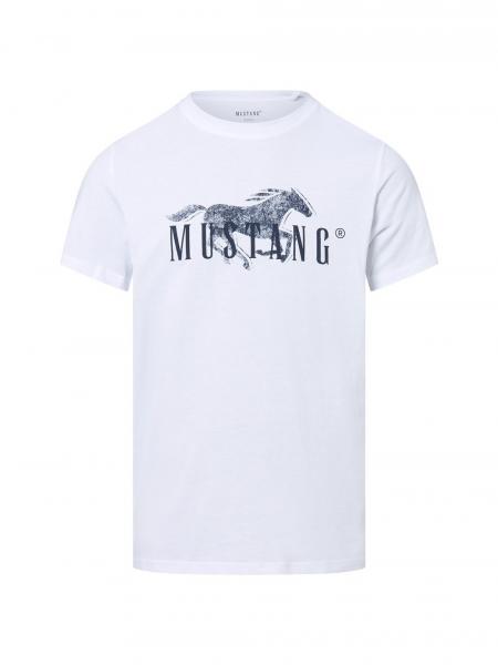 Mustang Koszulka męska - Austin Mężczyźni Bawełna biały nadruk, S