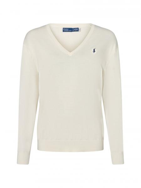 Polo Ralph Lauren Sweter damski z dzianiny Kobiety Bawełna biały jednolity, XS