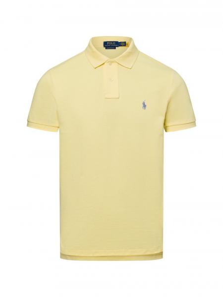 Polo Ralph Lauren Męska koszulka polo Mężczyźni Bawełna żółty jednolity, L