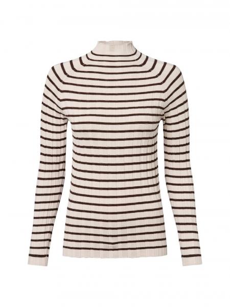 Marie Lund Sweter damski Kobiety wiskoza beżowy w paski, XS