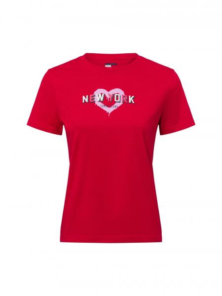 Tommy Jeans Koszulka damska Kobiety Bawełna czerwony jednolity, XL