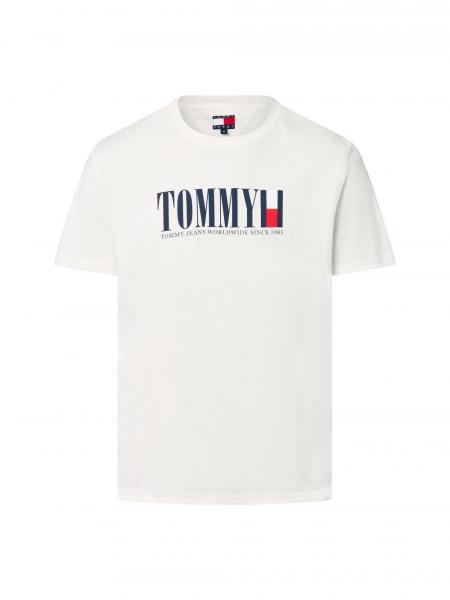 Tommy Jeans Koszulka męska Mężczyźni Bawełna biały nadruk, M