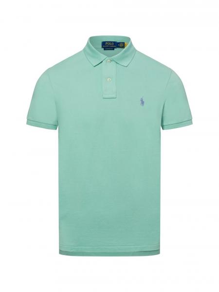 Polo Ralph Lauren Męska koszulka polo Mężczyźni Bawełna zielony jednolity, S
