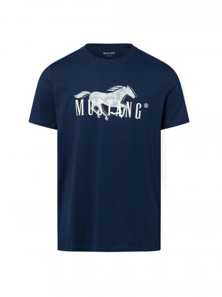 Mustang Koszulka męska - Austin Mężczyźni Bawełna niebieski nadruk, XL