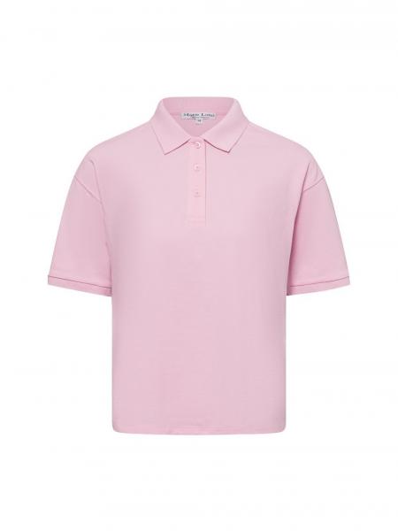 Marie Lund Damska koszulka polo Kobiety Bawełna różowy jednolity, XL