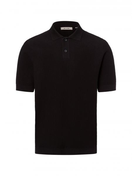 Only&Sons Męska koszulka polo z dzianiny - ONSTony Mężczyźni Bawełna czarny wypukły wzór tkaniny, L