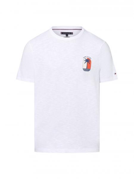 Tommy Hilfiger Koszulka męska Mężczyźni Bawełna biały jednolity, XXL