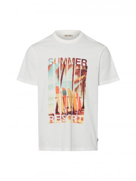 Only&Sons Koszulka męska - Cloud Dancer Mężczyźni Bawełna biały nadruk, XL