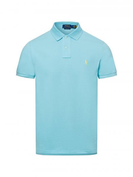 Polo Ralph Lauren Męska koszulka polo Mężczyźni Bawełna niebieski jednolity, L