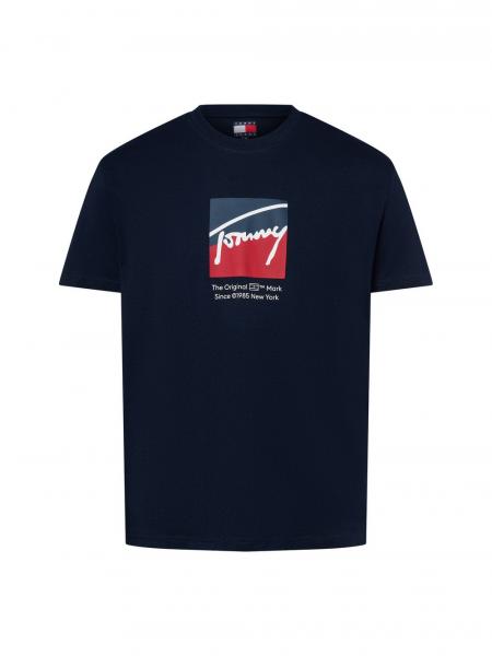 Tommy Jeans Koszulka męska Mężczyźni Bawełna niebieski nadruk, XL