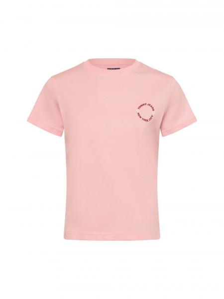Tommy Jeans Koszulka damska Kobiety Bawełna różowy jednolity, S