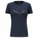 SALEWA Koszulka damska SOLID DRY W T-SHIRT premium navy melange-L