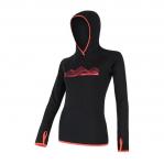 SENSOR Bluza damska MERINO UPPER FLEECE HOODED-L-Czarny