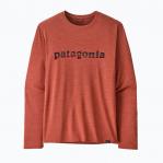 PATAGONIA Koszulka męska M\'s L/S Cap Cool Daily Graphic Shirt 73 Text Logo: Potters Red X-Dye-S