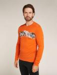 ICEBREAKER Koszulka termoaktywna męska Men Merino 200 Oasis LS Crewe Remarkables blaze-L