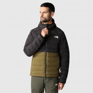 THE NORTH FACE Kurtka puchowa męska BELLEVIEW STRETCH DOWN HOODIE tnf black/military olive-S